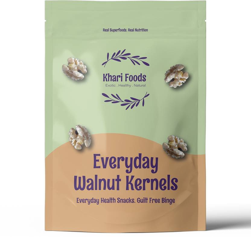 Khari Foods Premium Walnut Kernels 400g, Akhrot Dry Fruits, Vacuum