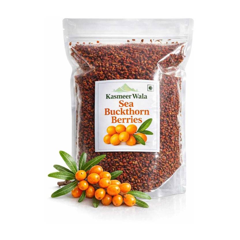 Kasmeer wala Seabuckthorn Berries | Wild Harvested Sea Buckthorn (Leh Berry) Bilberries