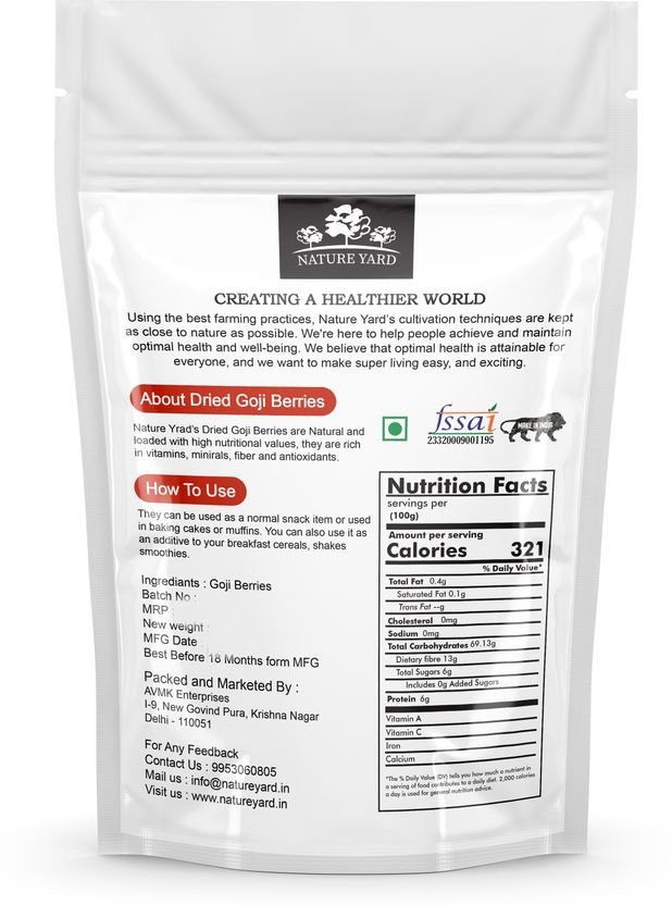 NATURE YARD Whole Dried Goji Berries 150gm - Image 6