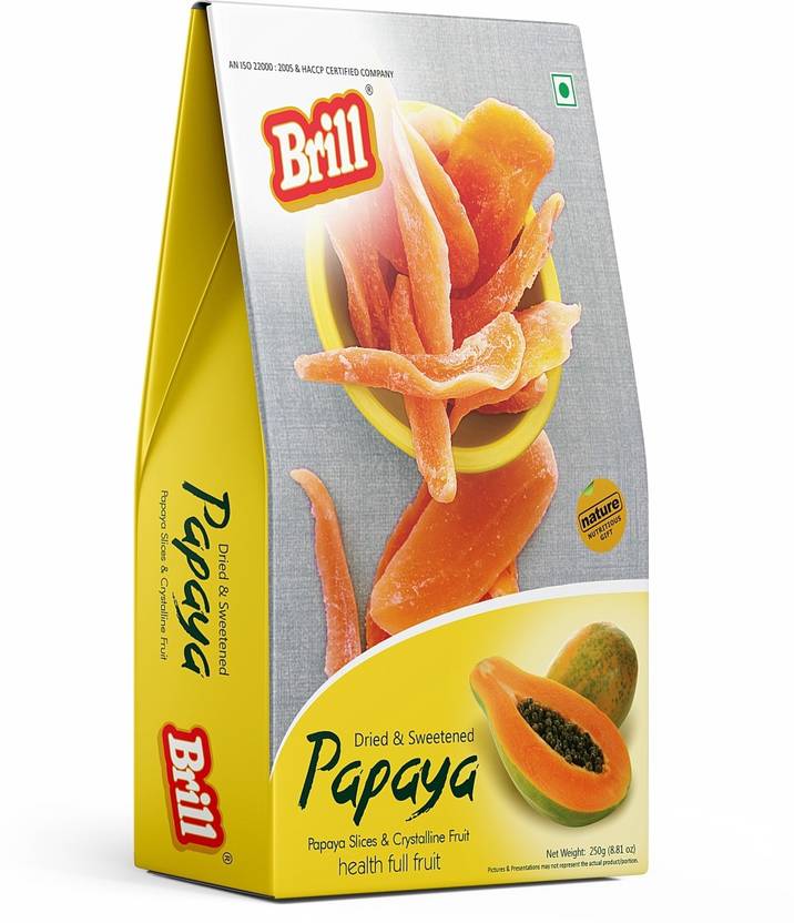 BRILL Dried & Sweetened Papaya 250g Papaya Price in India Buy BRILL
