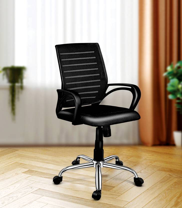Oakcraft Dune Ergonomic Mid Back With Sturdy Metal Base and Soft Cushion Mesh Office Arm Chair
