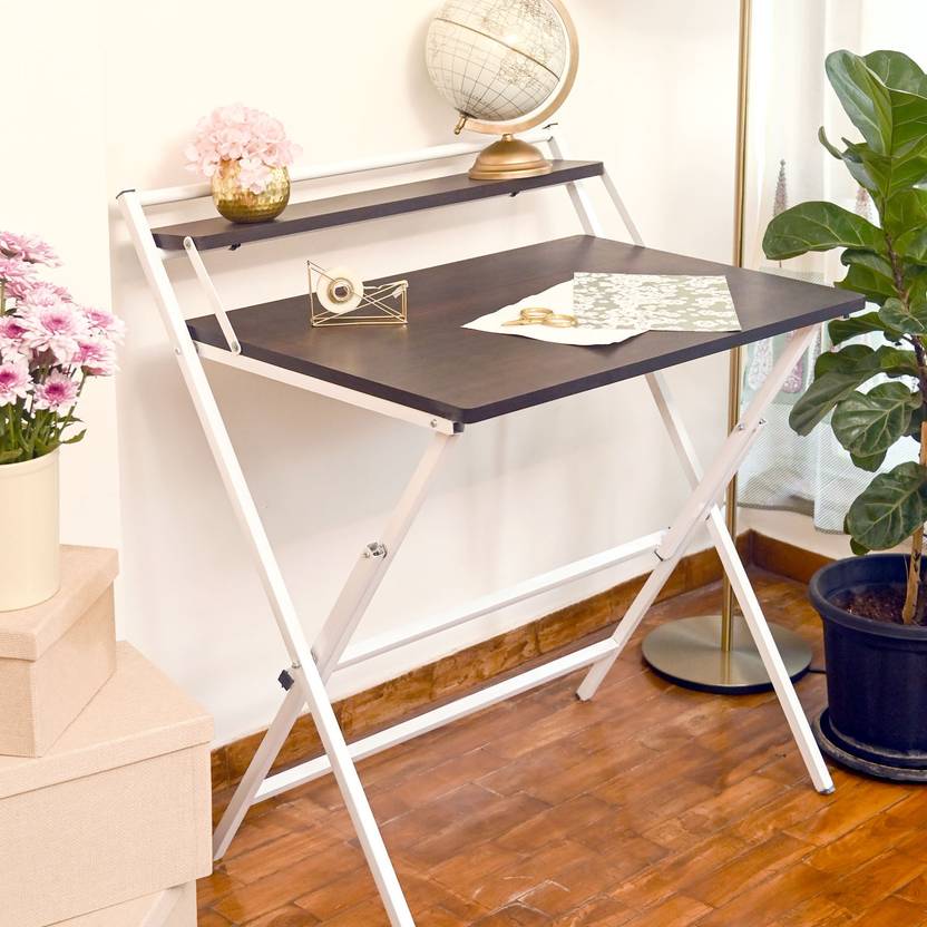 faburaa venus 36x24 shelf foldable table home office computer laptop engineered wood study