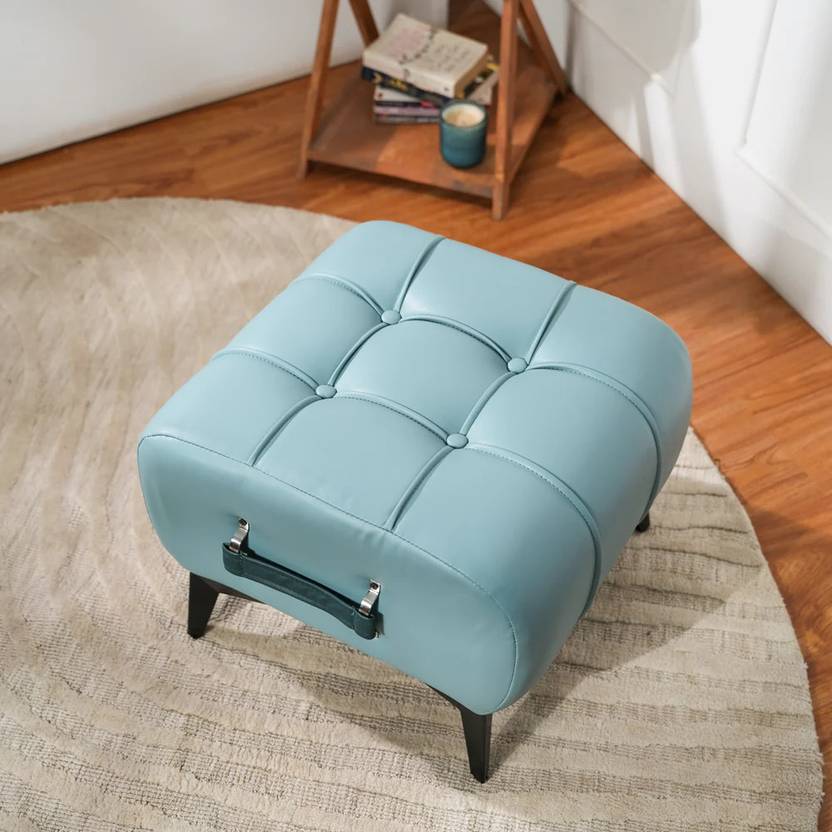 THREADVIBELIVING Leatherette Standard Ottoman