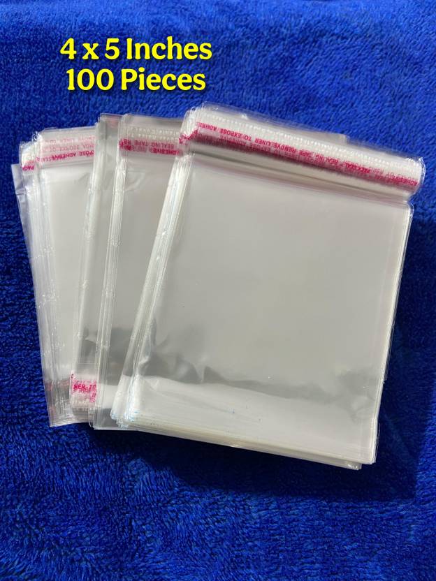 MAXFEAT 100 Pcs Self Adhesive Transparent Packaging Bags 4x5 Inch Security Bag