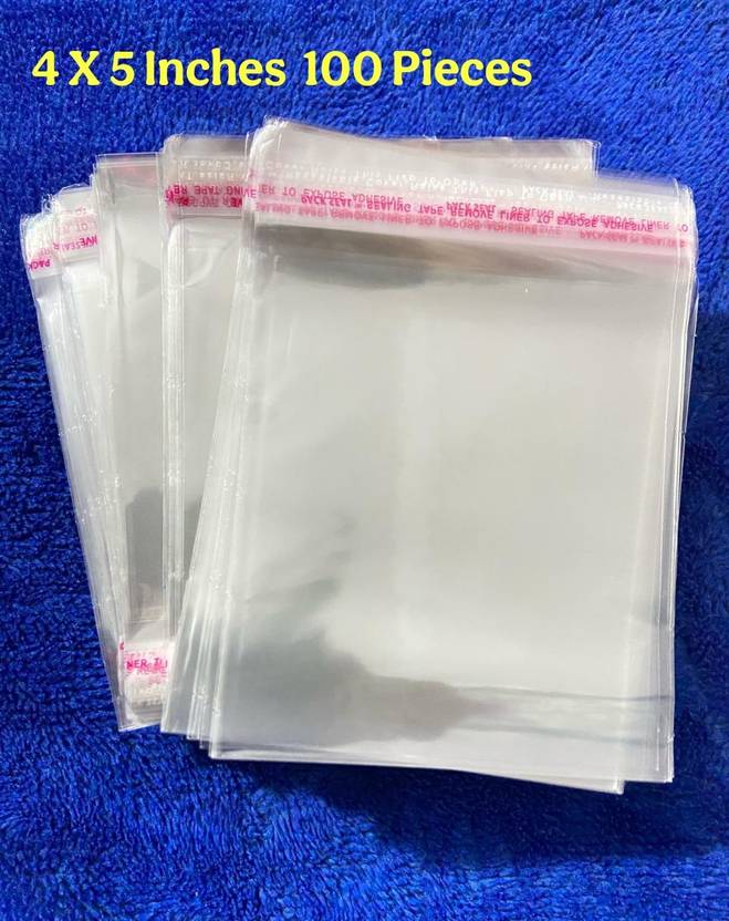 MAXFEAT 4x5 Inch Transparent Packaging Pouches Pack of 100 Security Bag