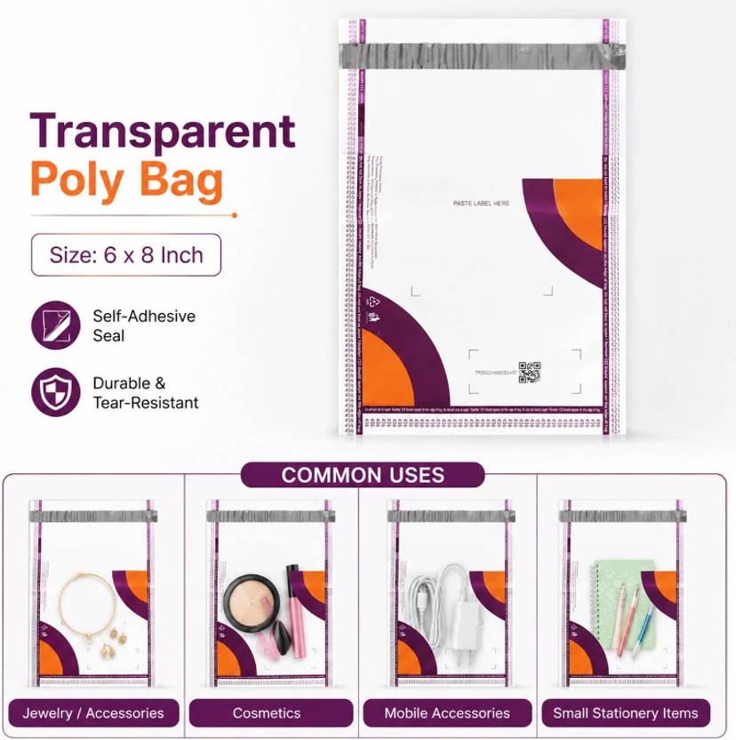 Meesho POLY BAG WITHOUT POD WITH BARCODE AND WATERPROOF PACKAGING Security Bag