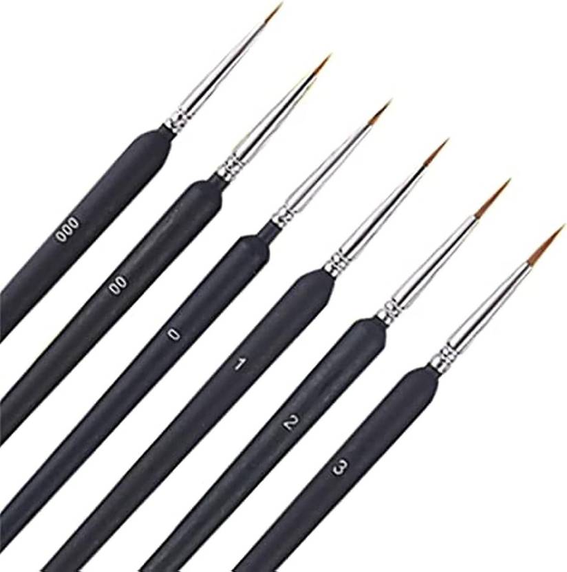 Shreeshann 6Pcs Detail Paint Brush Set for Fine Detailing and Art Painting