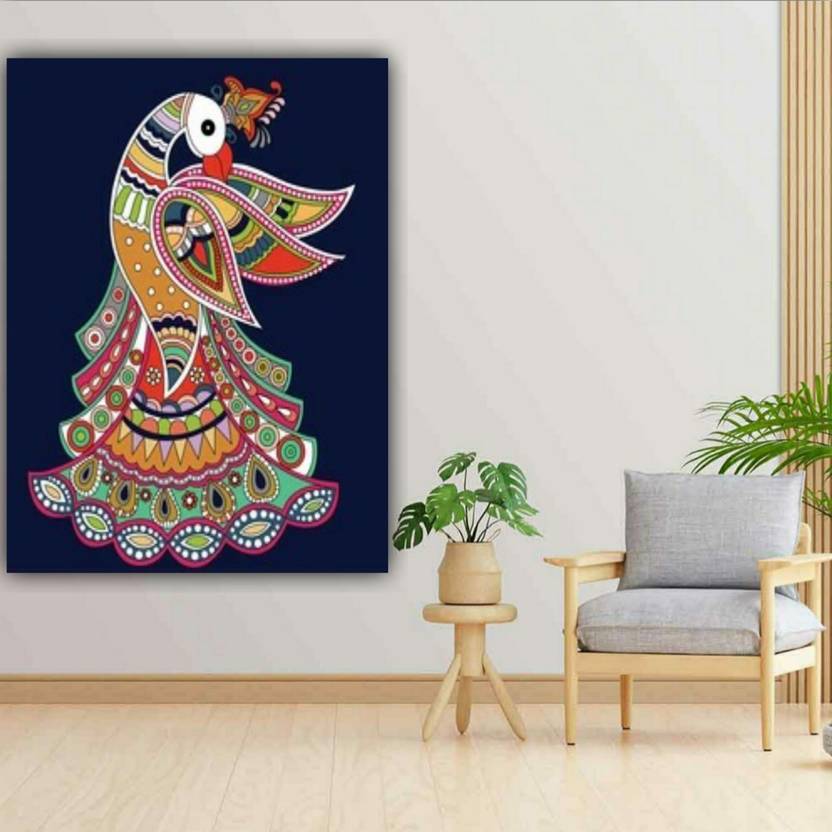 The seven colours Beautiful madhubani style peacock paintings modern ...