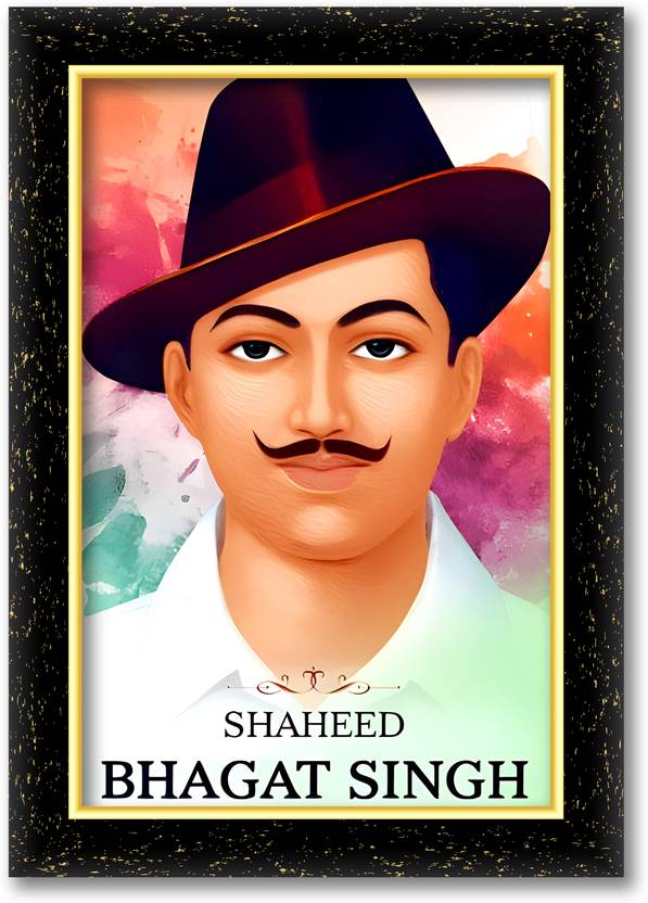 ARAAKA SHAHEED BHAGAT SINGH photo frame (Wood Base and Front Laminated) Acrylic 8 inch x 6 inch Painting