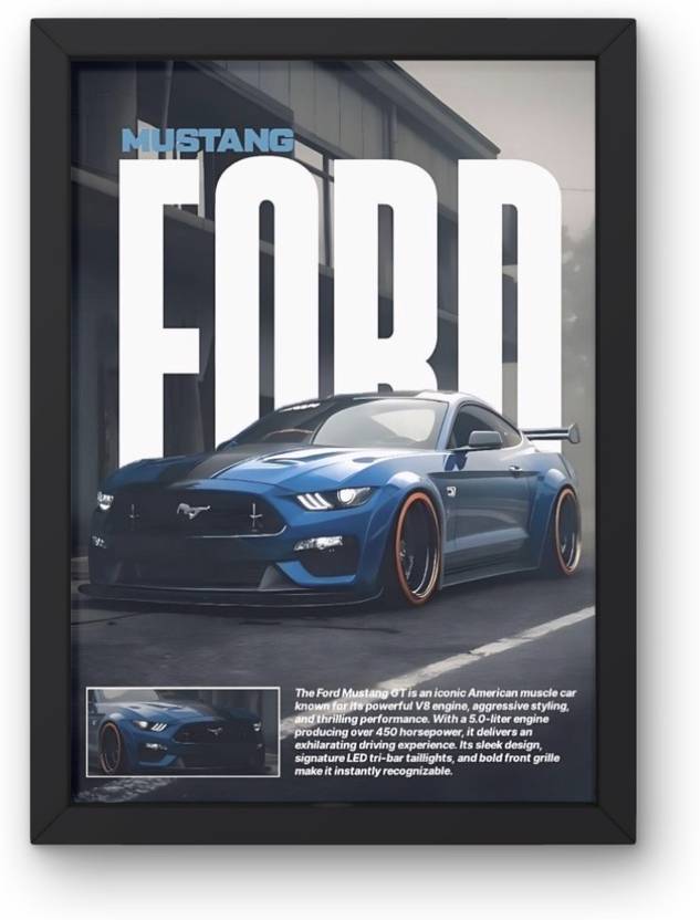 buddytales Car Poster Frame A4 | Sports car Wall Art for Bedroom, Office & Gaming Setup Digital Reprint 12 inch x 9 inch Painting