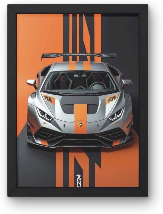 buddytales Car Poster Frame A4 | Sports car Wall Art for Bedroom, Office & Gaming Setup Digital Reprint 12 inch x 9 inch Painting