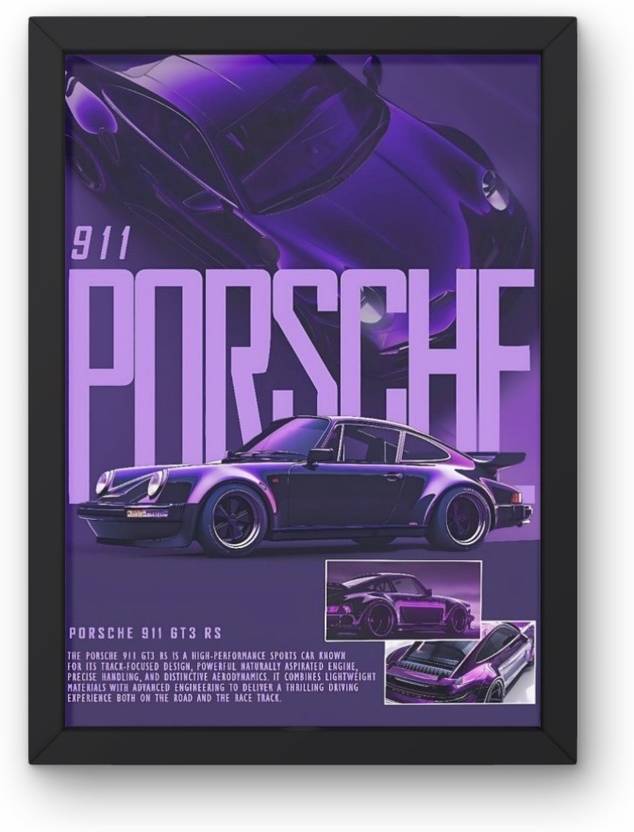 buddytales Car Poster Frame A4 | Sports car Wall Art for Bedroom, Office & Gaming Setup Digital Reprint 12 inch x 9 inch Painting