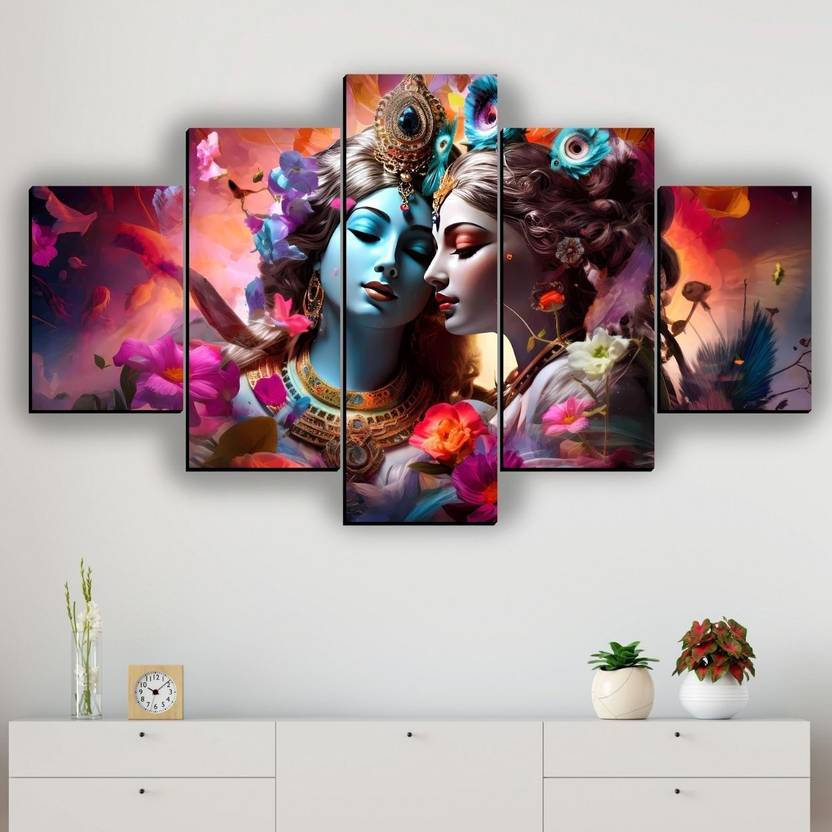 JB Creations Radha Krishna Love Painting Digital Reprint 18 inch x 30 inch Painting