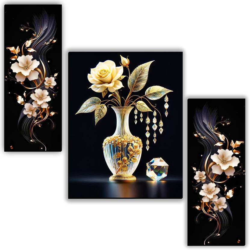 JB Creations Modern Flower Wall Decor Painting for Living Spaces Digital Reprint 11.5 inch x 18 inch Painting