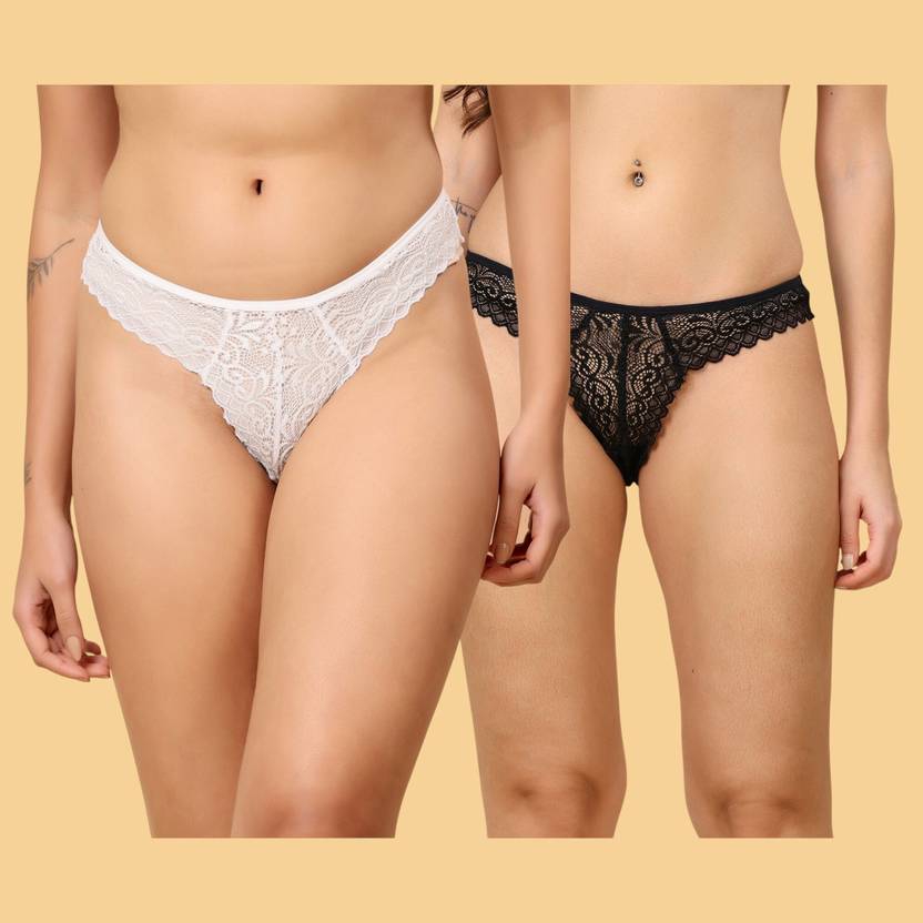 Louis Bayrad Pack of 2 Women Bikini Black, White Panty