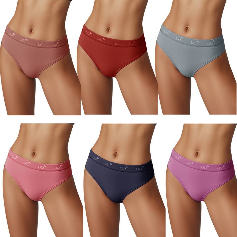 LILY Women Hipster Purple, Blue, Purple, Grey, Maroon, Brown Panty