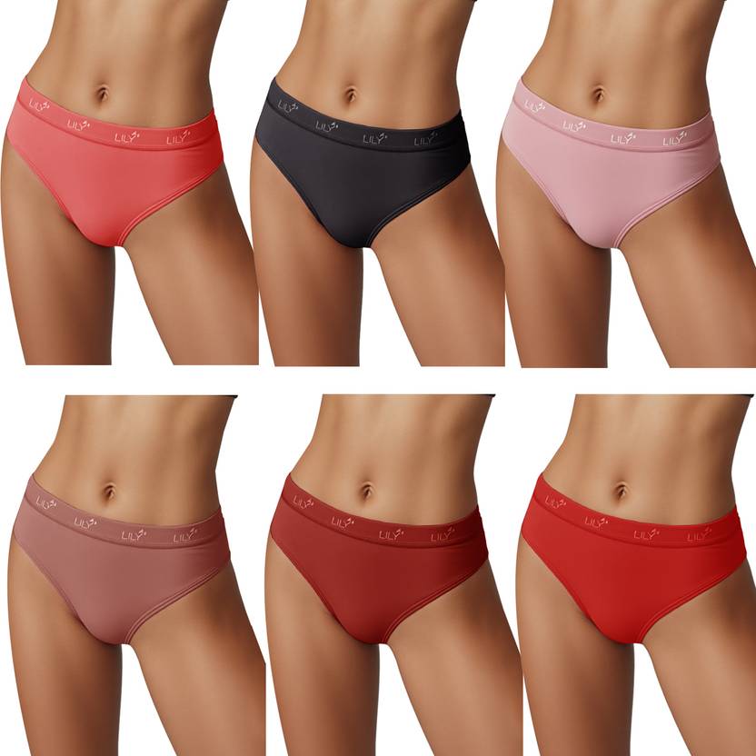 LILY Women Hipster Red, Maroon, Brown, Pink, Black, Red Panty