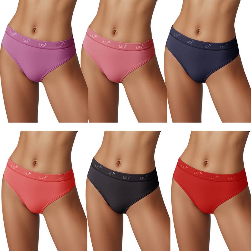 LILY Women Hipster Red, Black, Red, Blue, Purple, Purple Panty