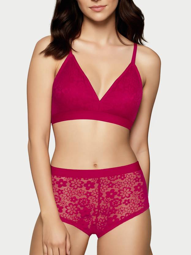 Enamor Lace Boyshort, High-waist with full rear coverage � SMP04 Women Boy Short Red Panty