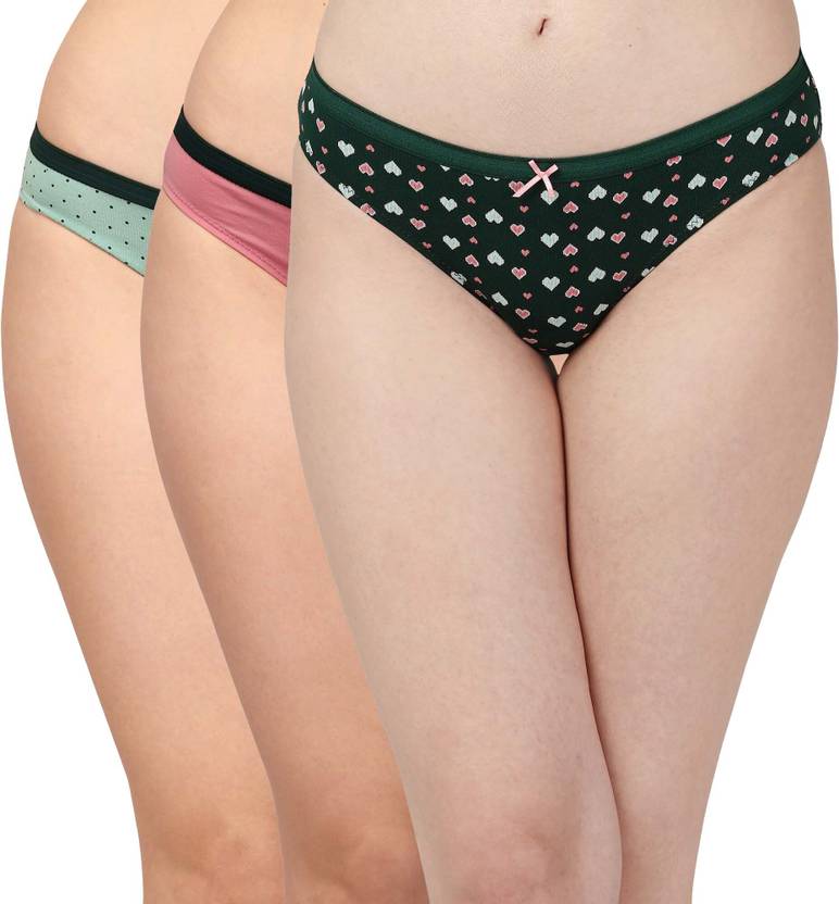 SOIE Pack of 3 Women Bikini Multicolor Panty