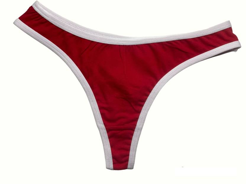 Diving deep Women Thong Red, White Panty
