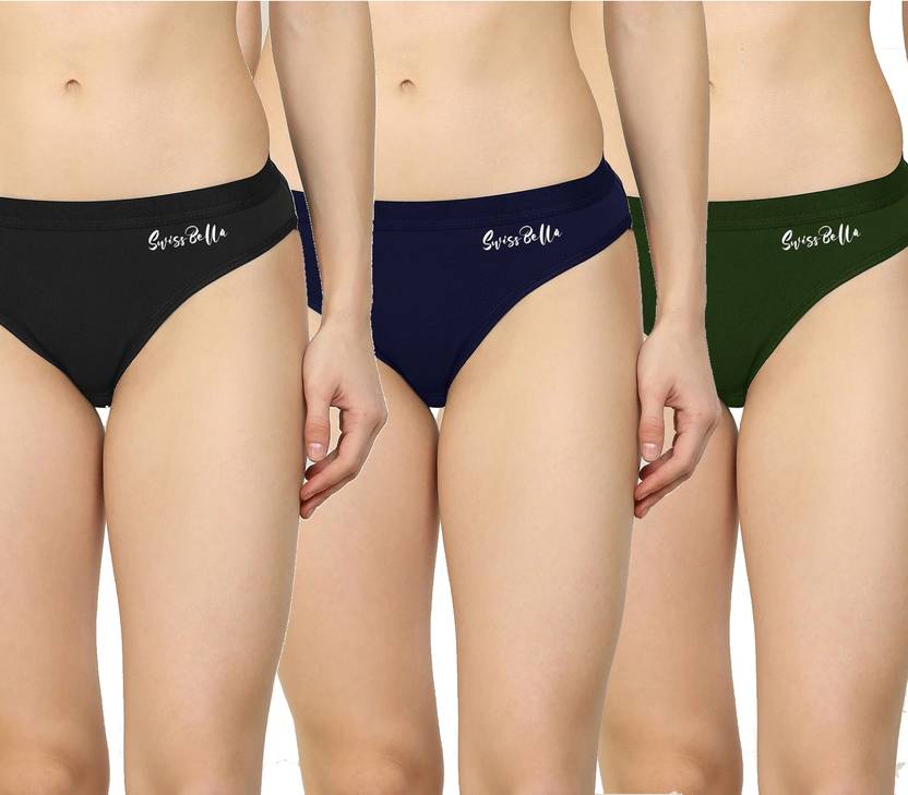 swiss bella Women Hipster Dark Blue, Black, Dark Green Panty