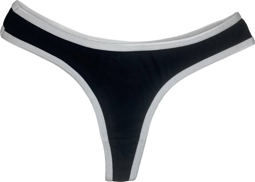 Diving deep Women Thong Black, White Panty