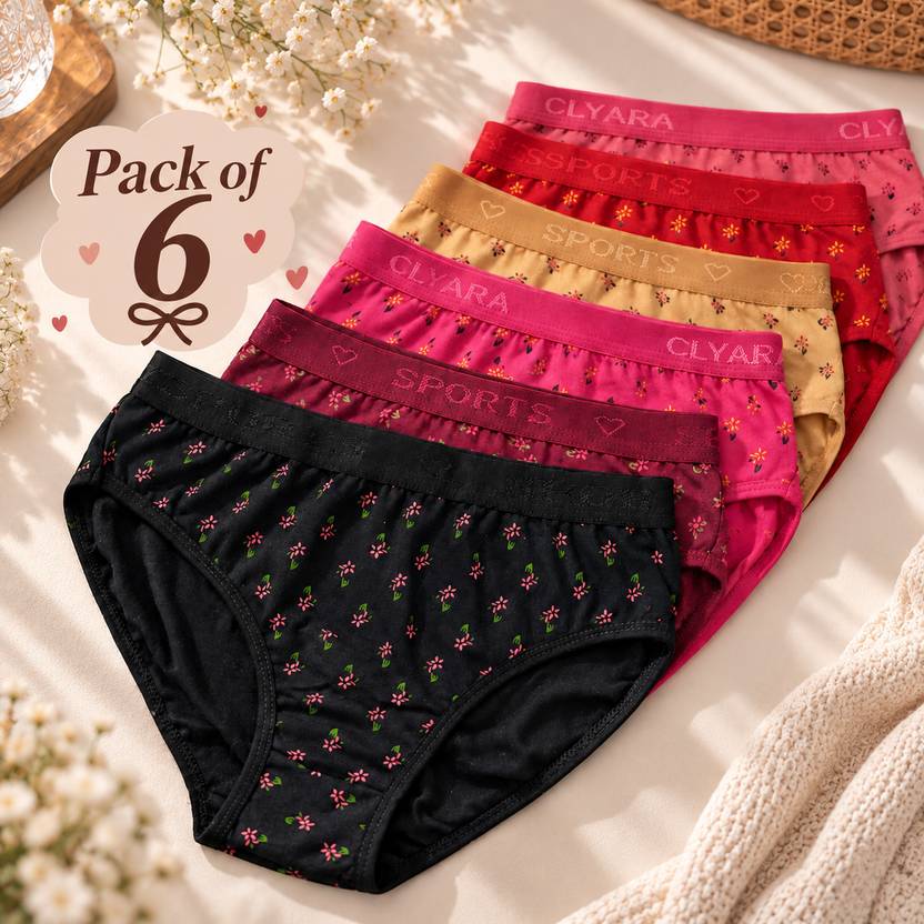 clora attire Pack of 6 Women Bikini Multicolor Panty