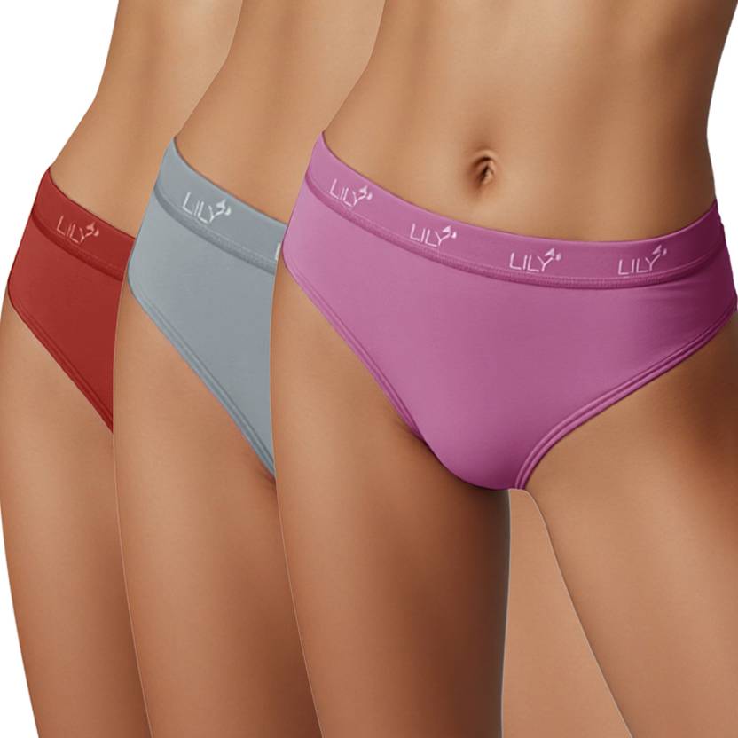 LILY Women Hipster Purple, Grey, Maroon Panty