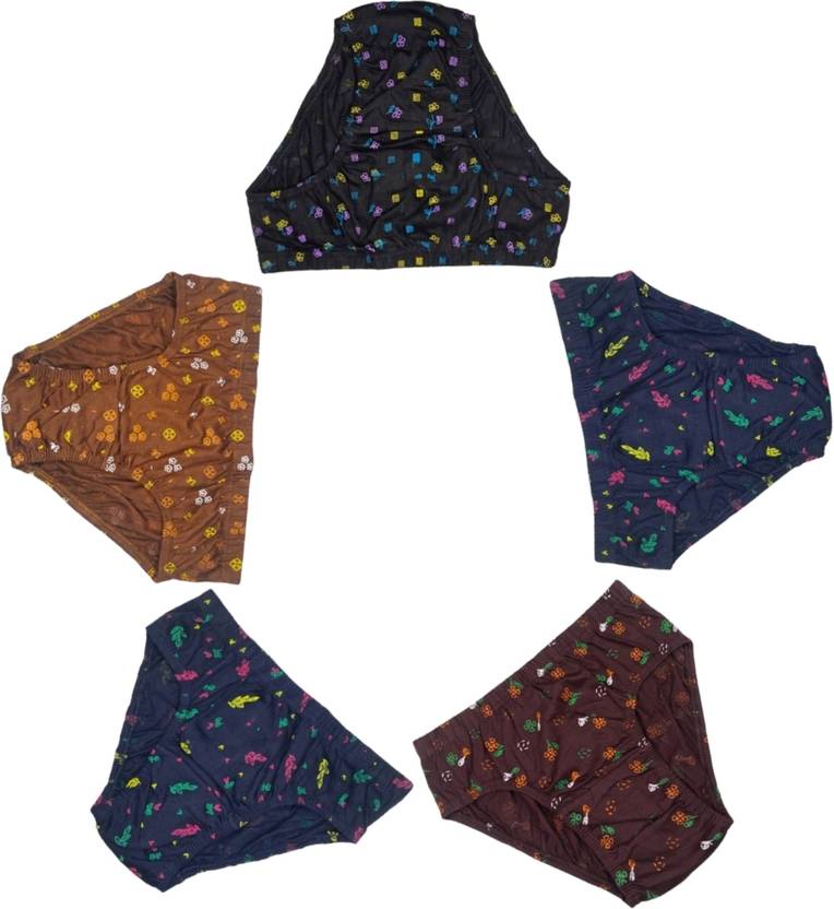 Aurova Pack of 5 Women Hipster Multicolor Panty