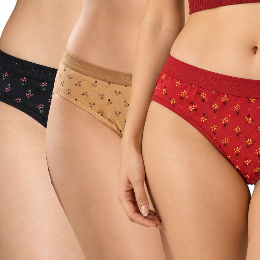 clora attire Pack of 3 Women Bikini Multicolor Panty