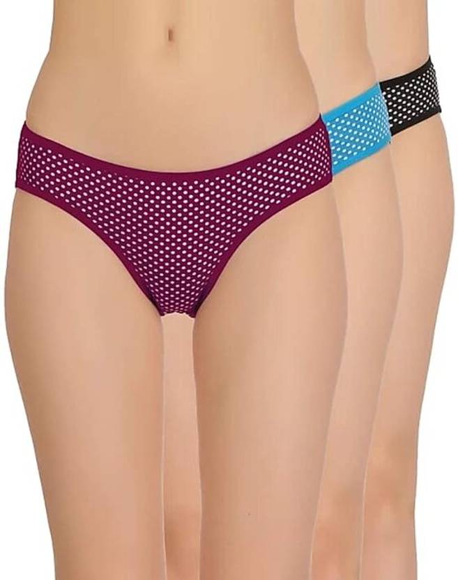 Amacart Pack of 3 Women Hipster Multicolor Panty