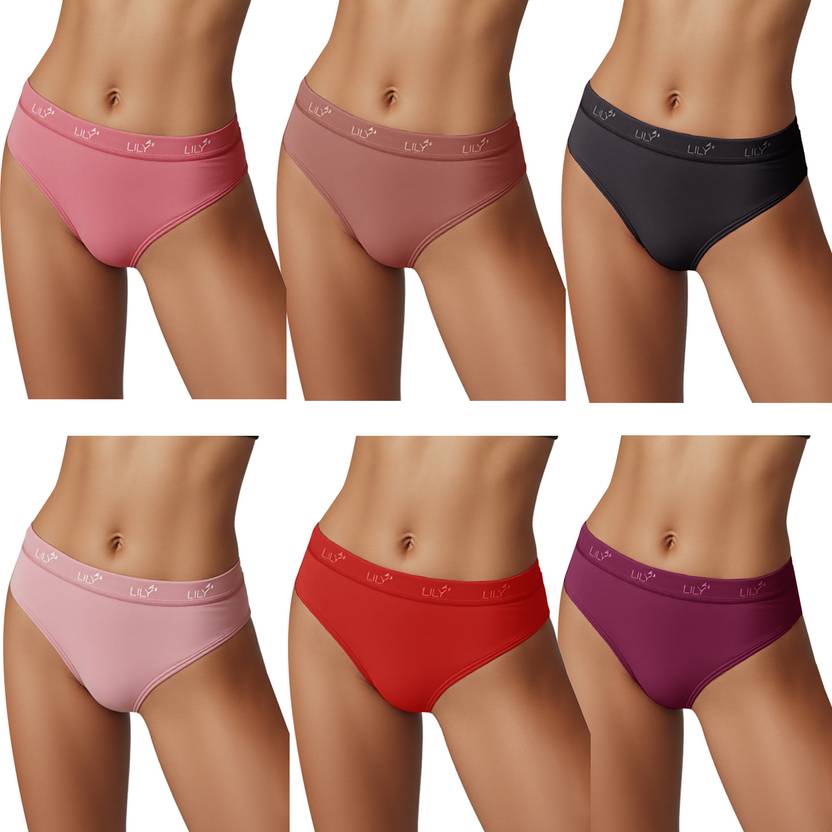 LILY Women Hipster Purple, Red, Pink, Black, Brown, Purple Panty