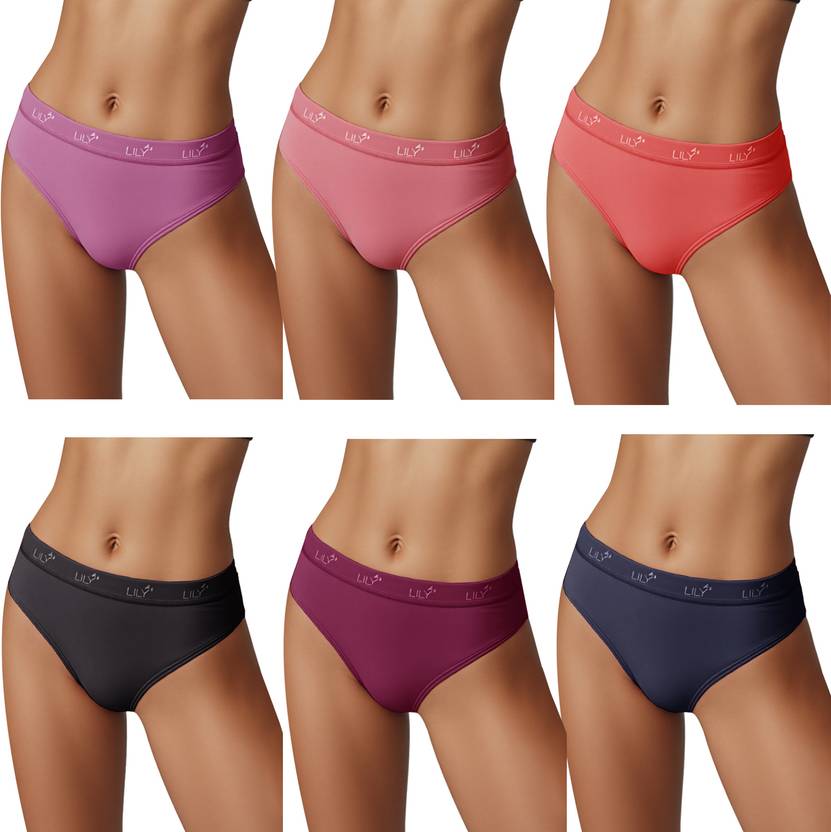 LILY Women Hipster Blue, Purple, Black, Red, Purple, Purple Panty