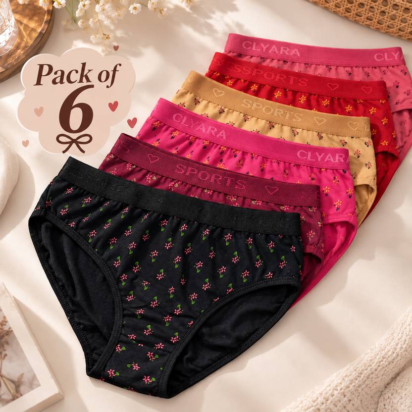 clora attire Pack of 6 Women Bikini Multicolor Panty