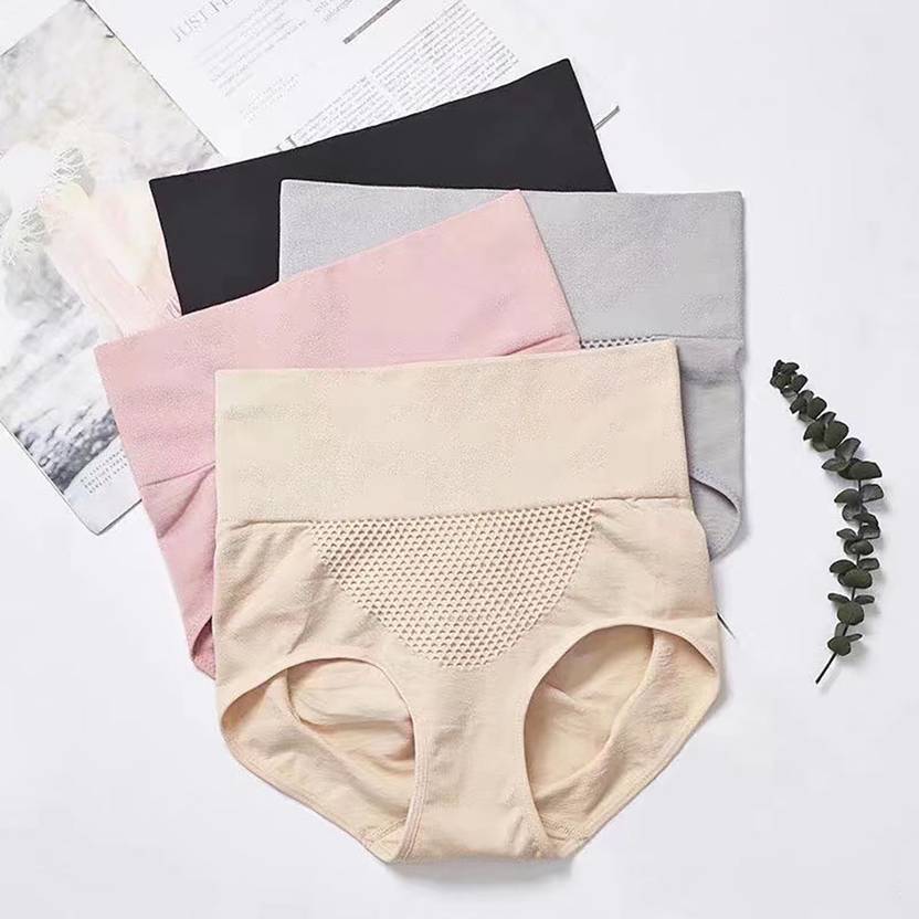 flying queen Pack of 4 Women Hipster Pink, Black, Grey, Beige Panty