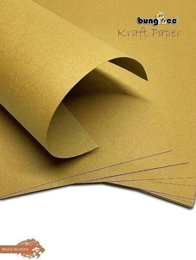 Bungbee A4 Kraft Paper Sheets 180 GSM for Craft, DIY, Sketch Work (A4 - Pack of 20) Unruled A4 180 gsm Craft paper
