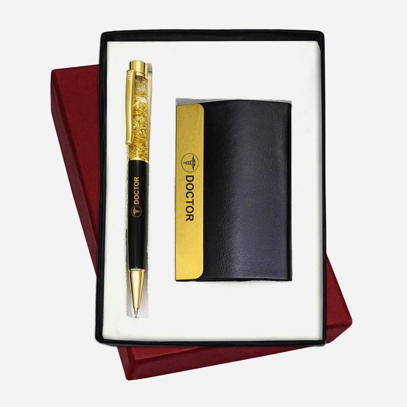 UJJi 2in1 Doctor Logo Set in Golden Gel Filled Brass