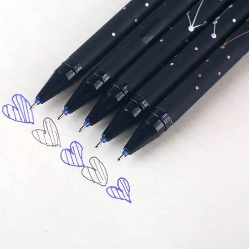 PEEKEY Erasable Gel Pens printed star galaxy zodiac 0.5mm gel Blue Ink Pen Gel Pen