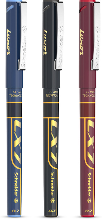 Click to enlarge LUXOR Schneider LX7 Technoroller| 0.7 mm tip| German Technology| 100% Liquid Ink Roller Ball Pen -