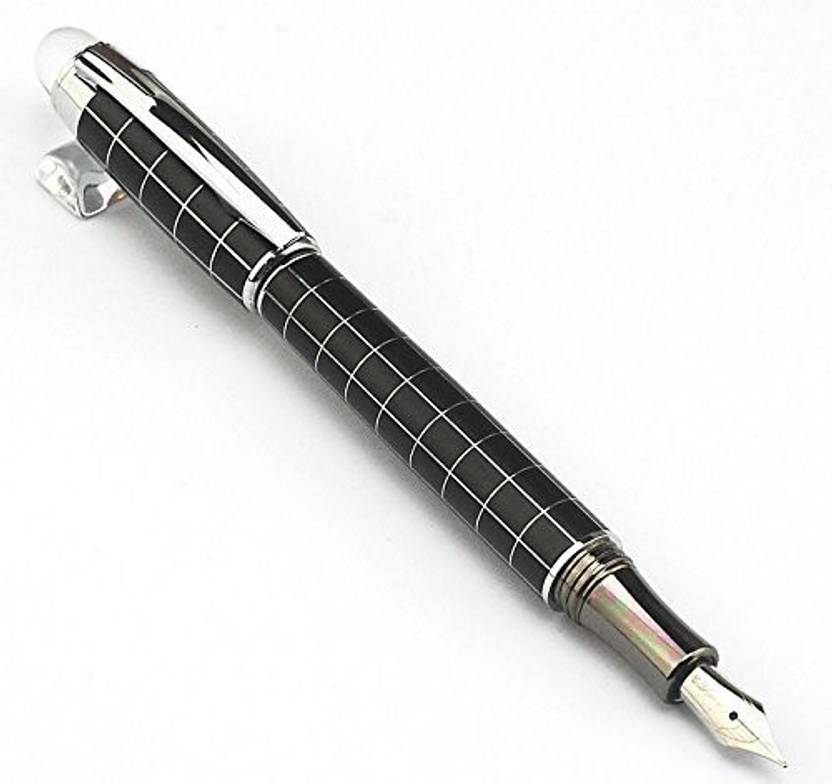 Levin Black and White Checks Fountain Ink Pen With Ink Refill Converter