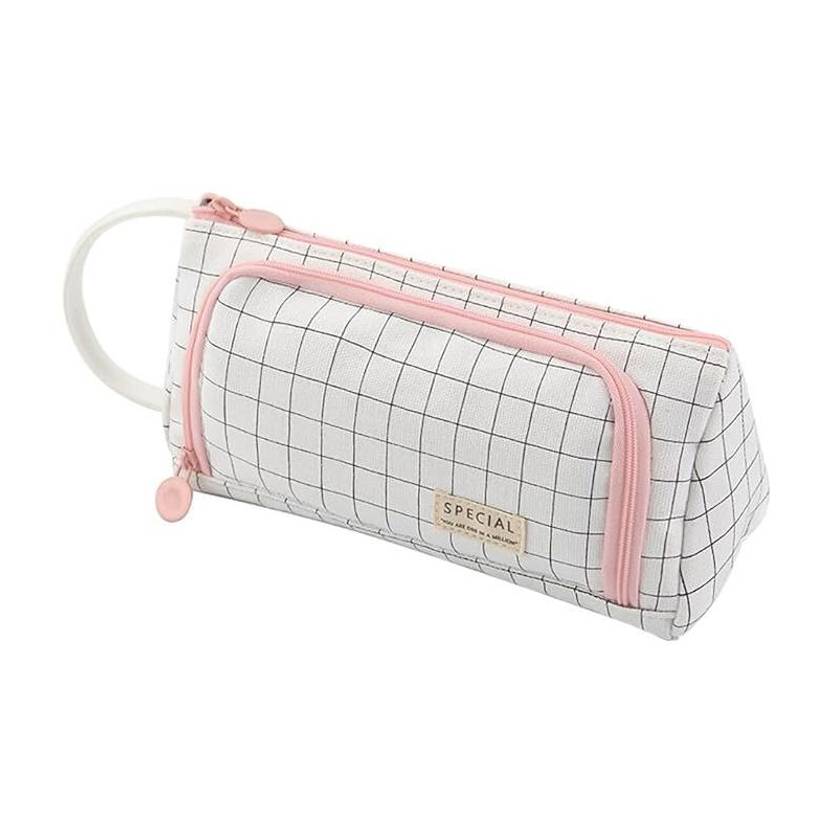 Devdhan 2 Compartment Pencil Case Stationary, Classes Imported Heavy Quality Stylish and Compact Pen Holder for Students and Professionals , Art Polyester Pencil Box