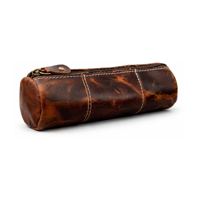 luxe leather 001 VINTAGE Art Pure Leather Pencil Box