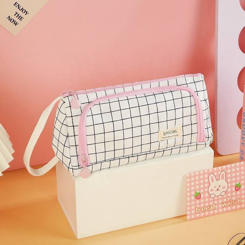 Devdhan Pen & Pencil Pouches, Aesthetic Stationery Pencil Pouch Geometry Box