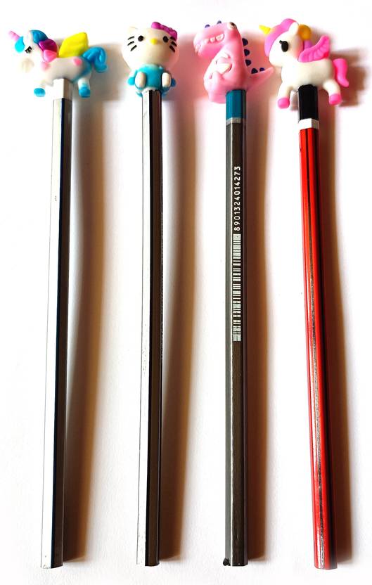 Meeko.com 4 pencil with push up eraser Non-Toxic Eraser