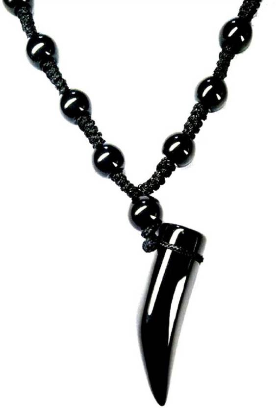 Forever Blings FOREVER BLINGS Elephant Teeth Mala with Pendant for MENS AND BOYS Metal, Silk Dori, Wood Pendant Set