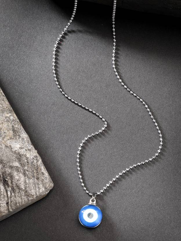 NVR NVR Evil eye Macho looking skin friendly pandent Silver Stainless Steel Pendant Set