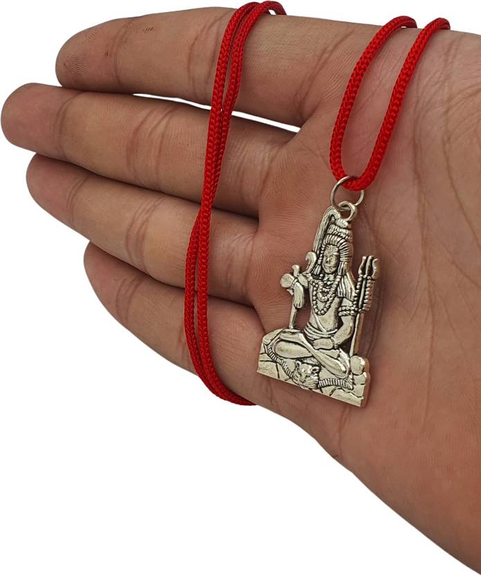 Green Ellegent Divine silver Plated Shiva Meditation Pendant With Tiger Skin Accent Silver Brass, Wood Pendant