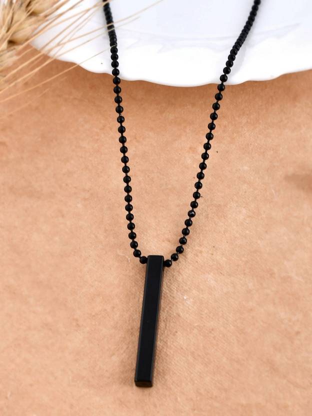 Roadster 3D Vertical Black Bar Shaped Pendant Alloy Pendant