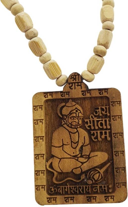 A1 yashvriddhi Kanthi Mala Tulsi Bageshwar Dham 100% Original Bageshwar Dham Hanuman Ji Wood Pendant Set